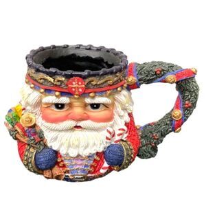 Danson Decor Kris Kringle Santa Colourful 3D Large Christmas Resin Mug